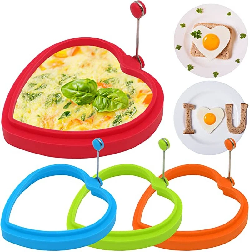 Silicone Fried Egg Pancake Rings Round Mould Shaper Frying Pan Oven Kitchen