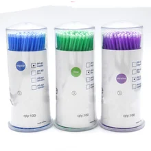 100 шт./упак. прочный Micro одноразовые кисти ресниц удаления наконечник инструмент ватный тампон для наращивания ресниц бутоны инструменты