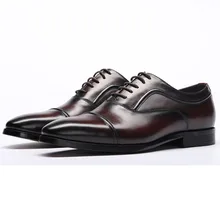 Brand Business Mens Fashion Dress Shoe Genuine Leather Black Wine Red Italian High Quality Designer Fingertip Cap Shoe Brand Business Mens Fashion Dress Shoe Genuine Leather Black Wine Red Italian High Quality Designer Fingertip Cap Shoe
