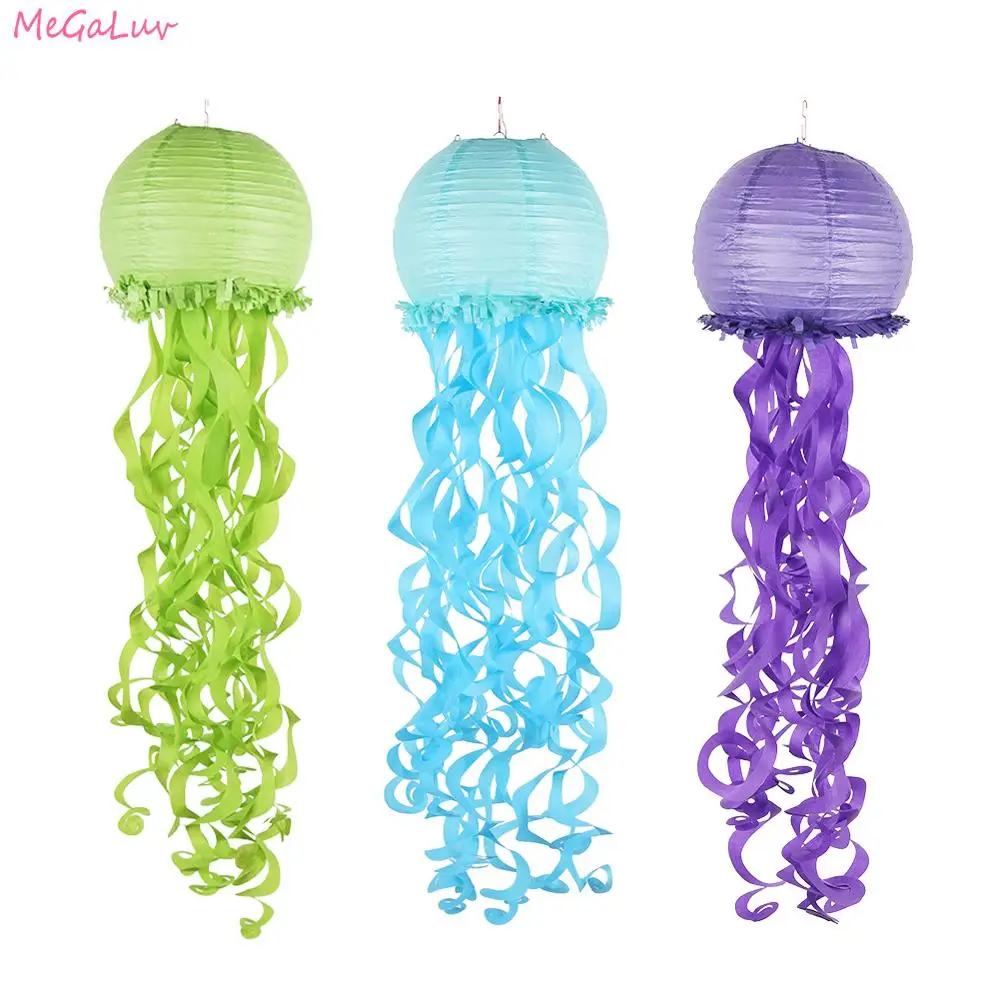 

Paper Jellyfish Lantern Ornament Children Birthday Honeycomb Ball Tissue Hanging Decoration Mermaid Party Theme Supplies