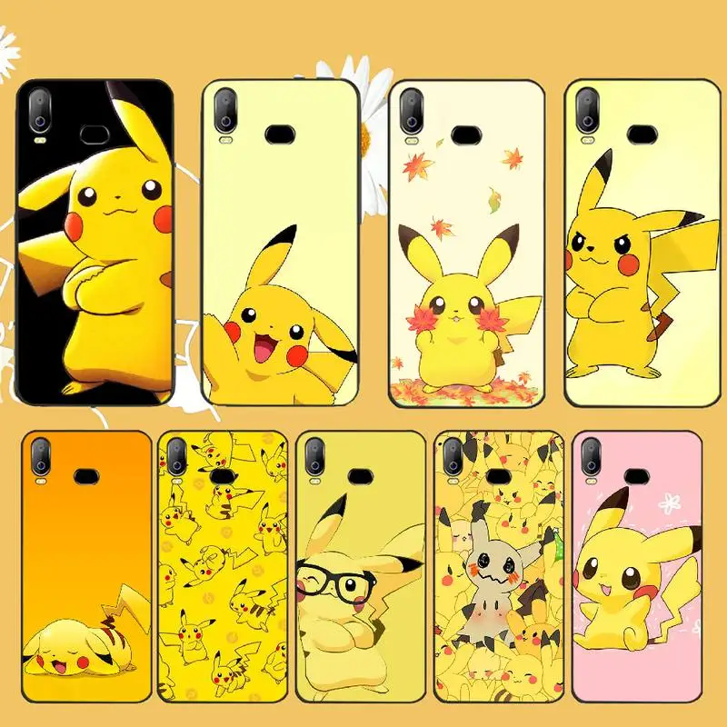 

PENGHUWAN Cute Pocket ELF Pikachue Soft black Phone Case For Samsung A10 A20 A30 A40 A50 A70 A71 A51 A6 A8 2018