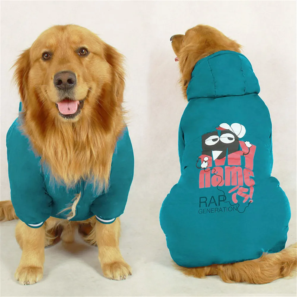 Cartoon Dog Coat Winter Fleece Lined Warm Dog Jacket Winter Christmas Clothes Cold Weather Pink Blue Pet Clothes Honden Kleding