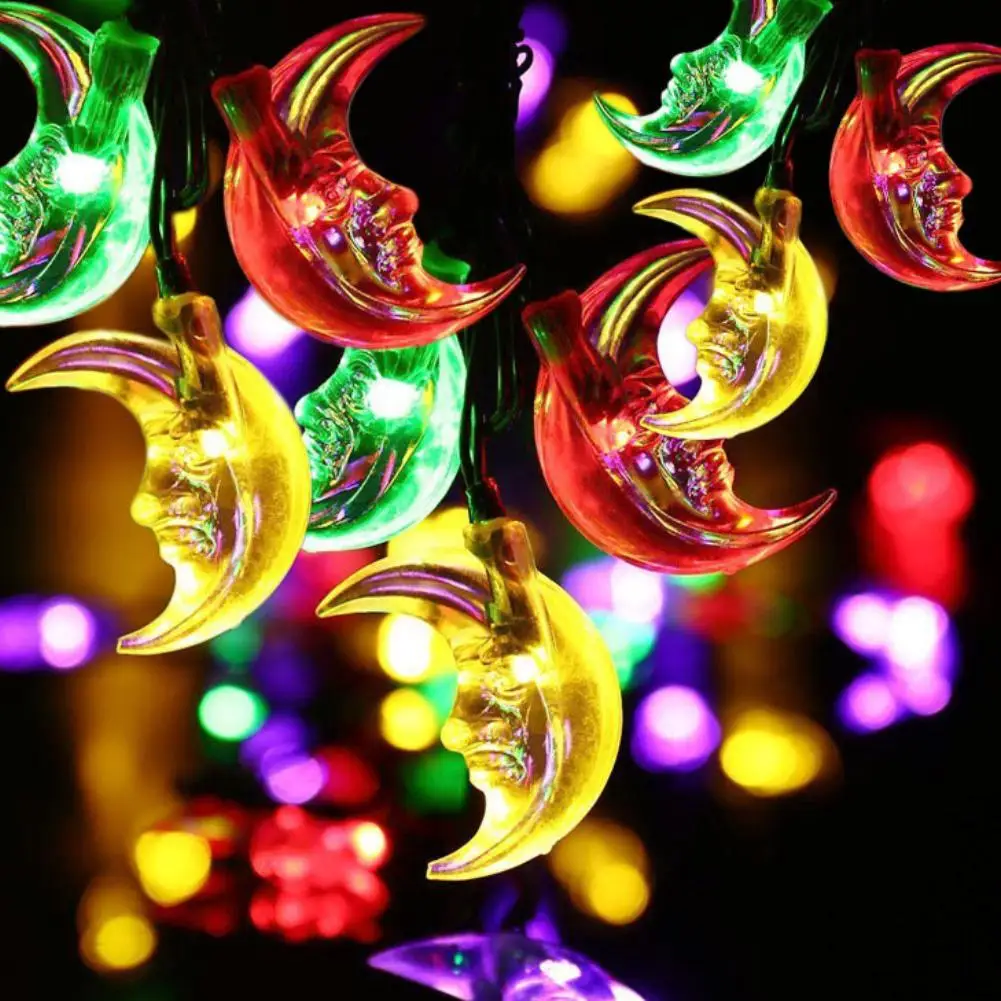 30LED светильник-гирлянда в форме Луны Санты на солнечных батареях, Рождественский Декор для дома и двора для свадьбы, сада, солнечный светильник-гирлянда