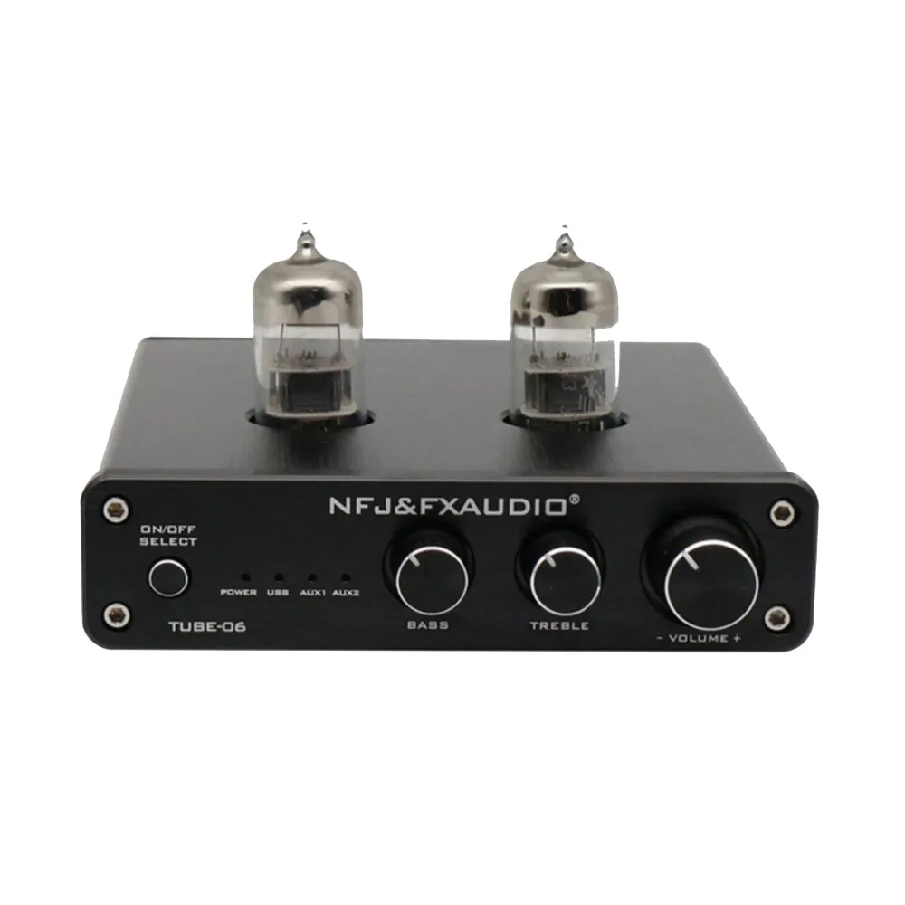 Новинка FX-Audio TUBE-06 домашняя аудио трубка 6N3 предусилитель вход PC-USB AUX регулировка басов и высоких частот DC12V/1A источник питания