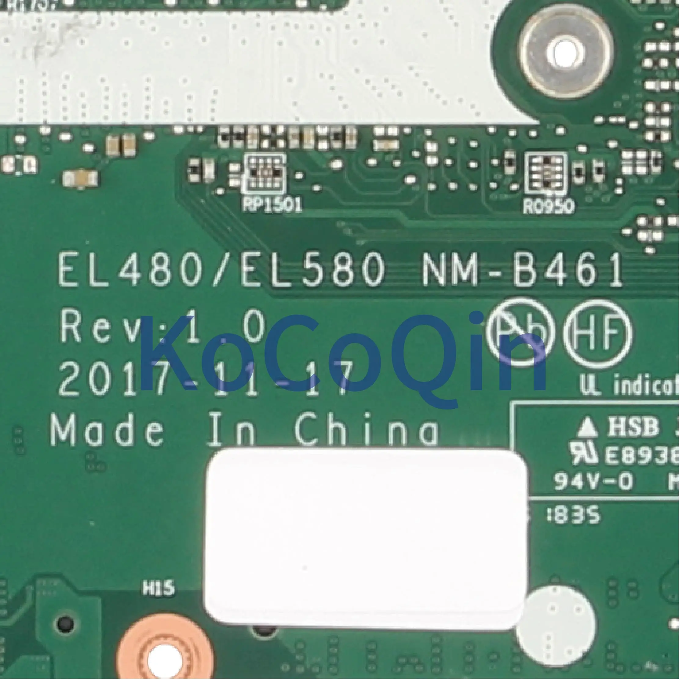 Ideal  KoCoQin Laptop motherboard For LENOVO Thinkpad L480 Core SR3L9 I5-8350U Mainboard EL480/EL580 NM-B4