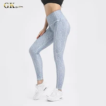 Gymkm Леггинсы с принтом для йоги, высокая талия, женские спортивные штаны для тренировок, бега, дышащие леггинсы для активного движения, спортивные брюки из полиэстера