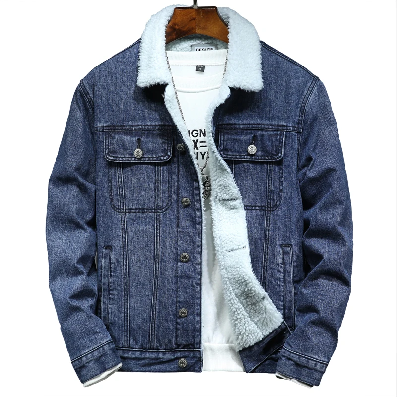 Brand Denim Jacket Men Winter 