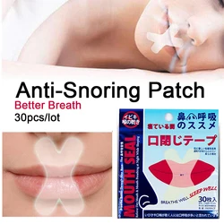 30pcs X-Type Anti-Snoring Mouth Patch Night Nasal Sticker Kid Adults Sleeping Aid Mouth Improve Mouth Breathing Stop Snoring