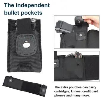 

Hunting Tactical Belly Band Holster Concealed Carry Multi-function Pistol Gun Pouch Waist Bag Invisible Elastic Girdle Belt
