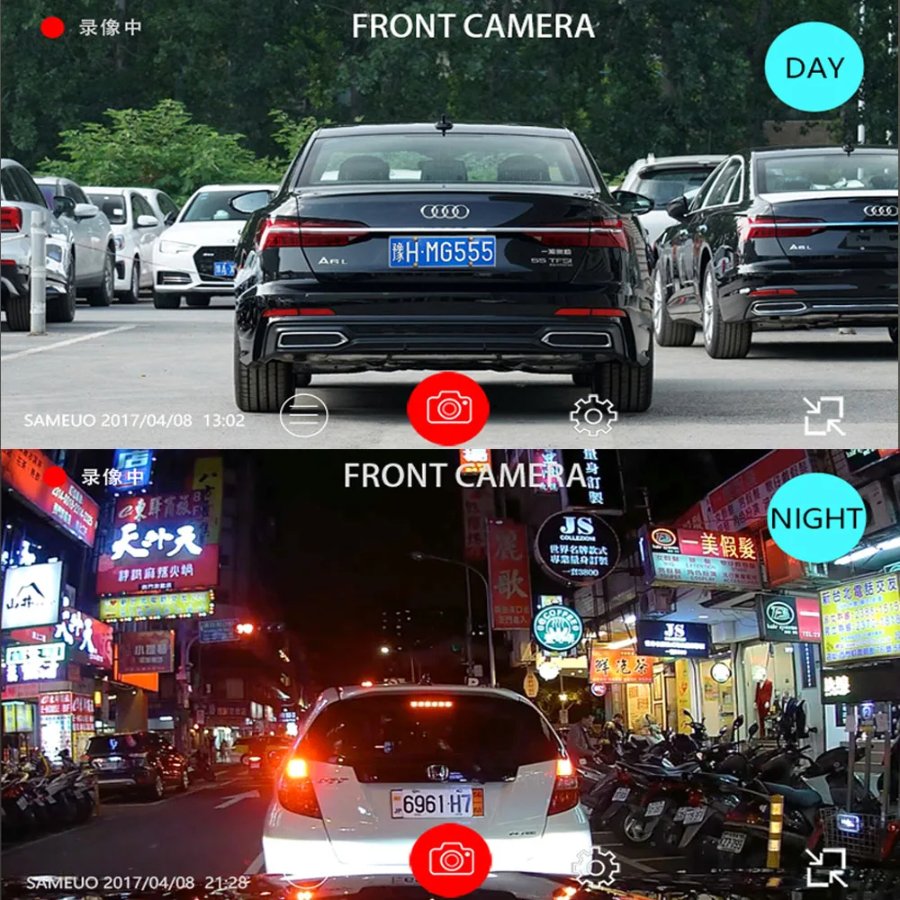Dash Cam Sameuo U750 Car Dvr WIFI APP Auto Video Recorder Reverse 24H Parking Monitor Car Camera Black Box dash cam car dvr monitor