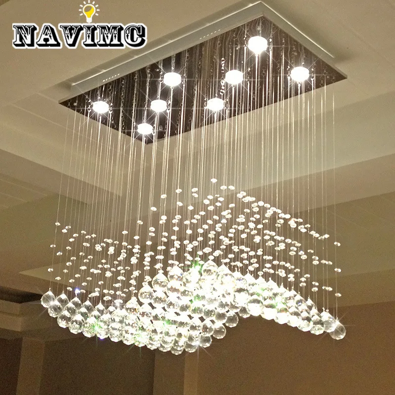 Rectangle Crystal Lamp Dining Room Chandelier Individuality Brief Light Modern Bar Counter for Home Restaurant Lighting chandelier for living room