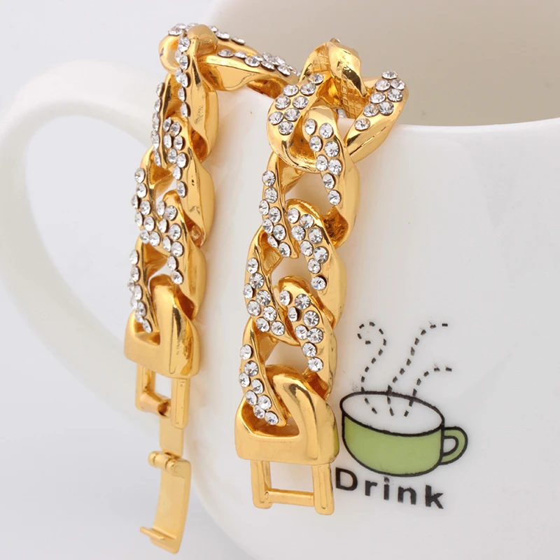 Bracelet For Male Female 8" Length Micro Pave Cubic Zircon Bracelet All Iced Out Cuban Chain Hip Hop Tennis