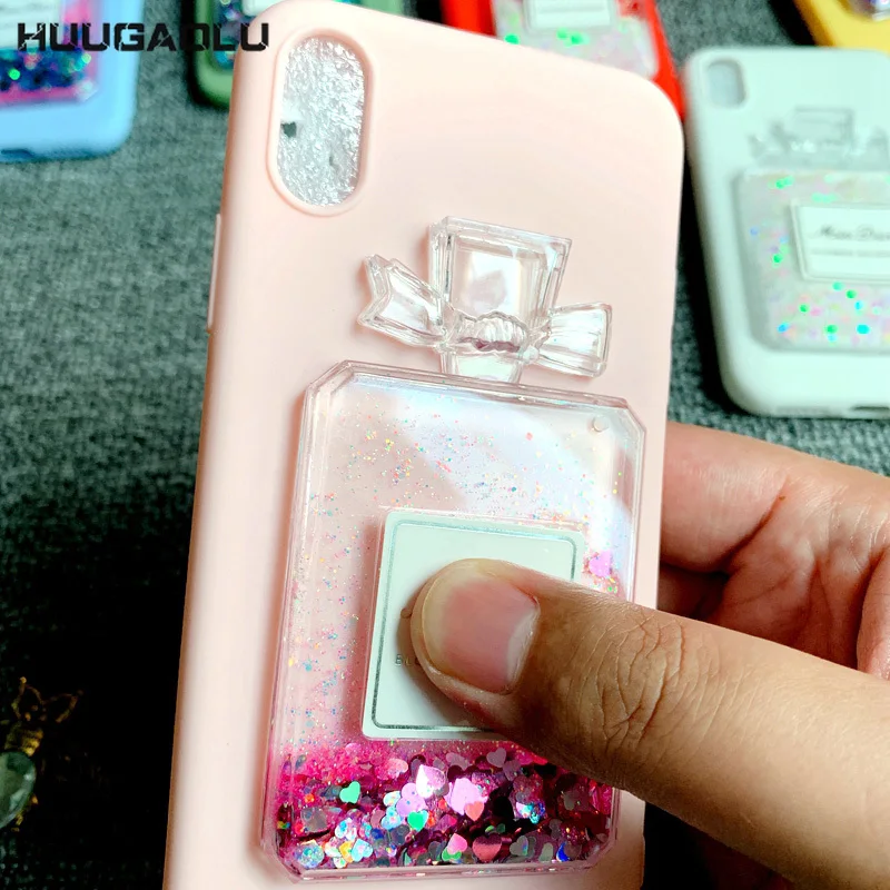 Для Huawei P30 Lite P20 P10 Mate 20 Pro 10 Чехлы флакон духов 3D Жидкий чехол Fundas Coque Etui Мягкий
