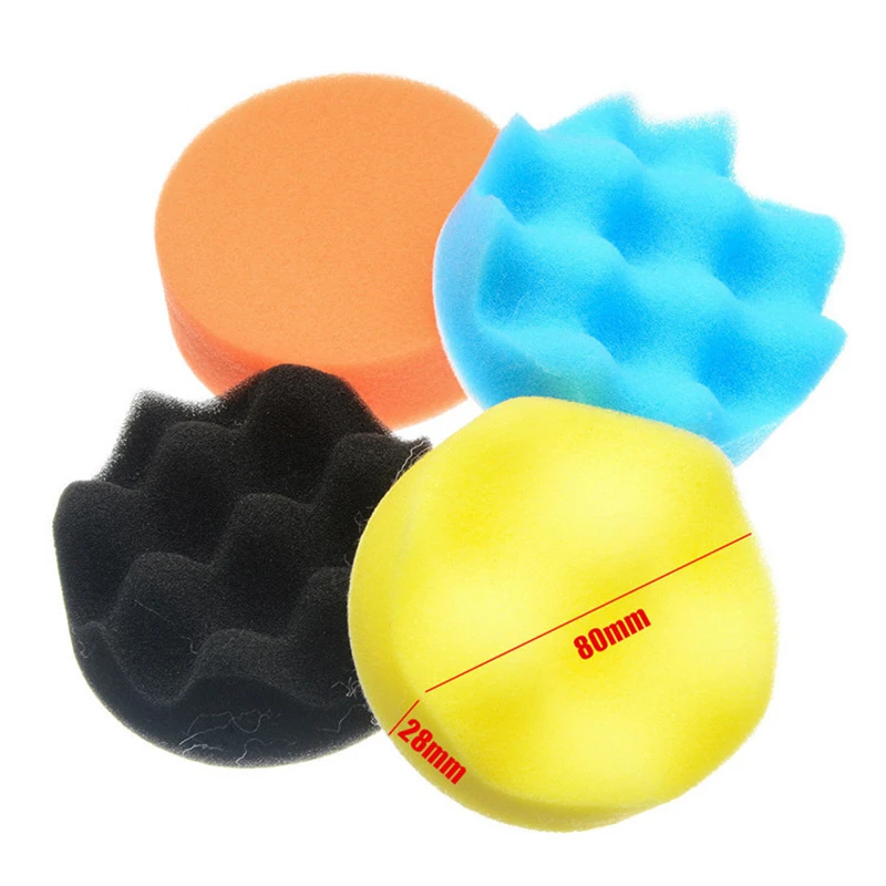 LAMEZIA 22pcs/set 3 Inch Polishing Pad Disc Automobile Wax Sponge Wheel Polisher For Car Power Tool