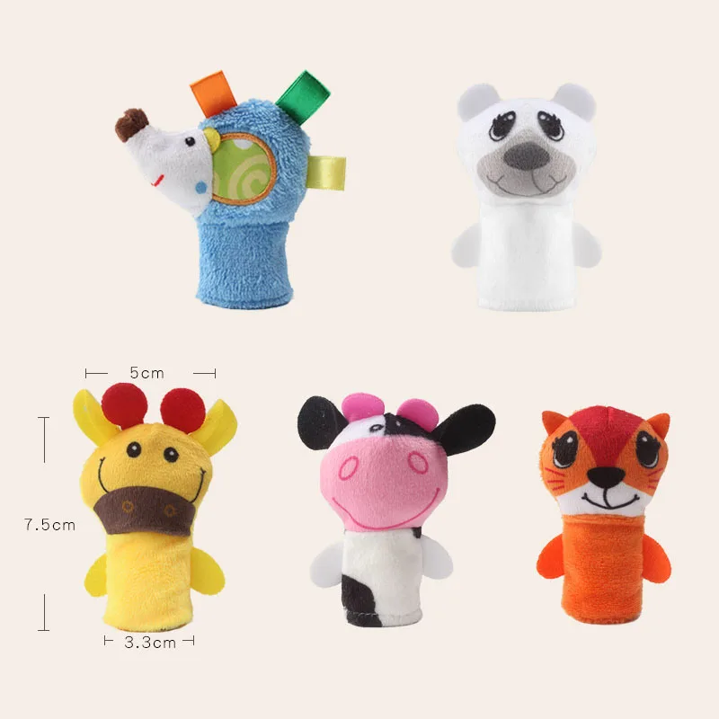 5 Pcs/1 Lot Cartoon Animal Finger Puppet Child Toys Parent-child Early Childhood Education Puzzle Doll Kids Toy Plush Toys
