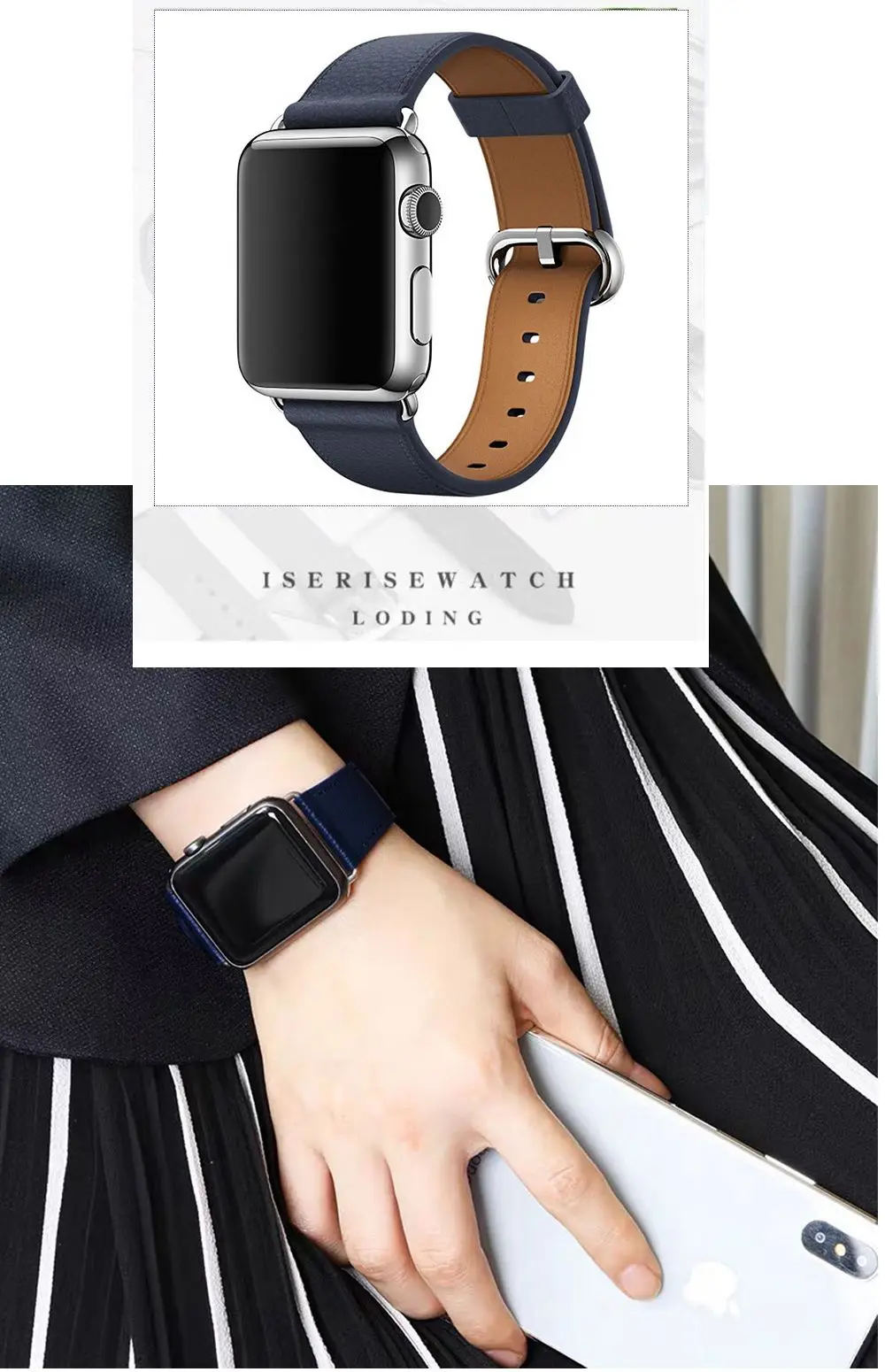 Samrt Watch Band for Apple Watch Band Series 6 SE 5 4 3 2 1 Leather Strap 44mm 38mm 42mm 40mm Samrt Watch Band for Apple Watch Band Series 6 SE 5 4 3 2 1 Leather Strap 44mm 38mm 42mm 40mm