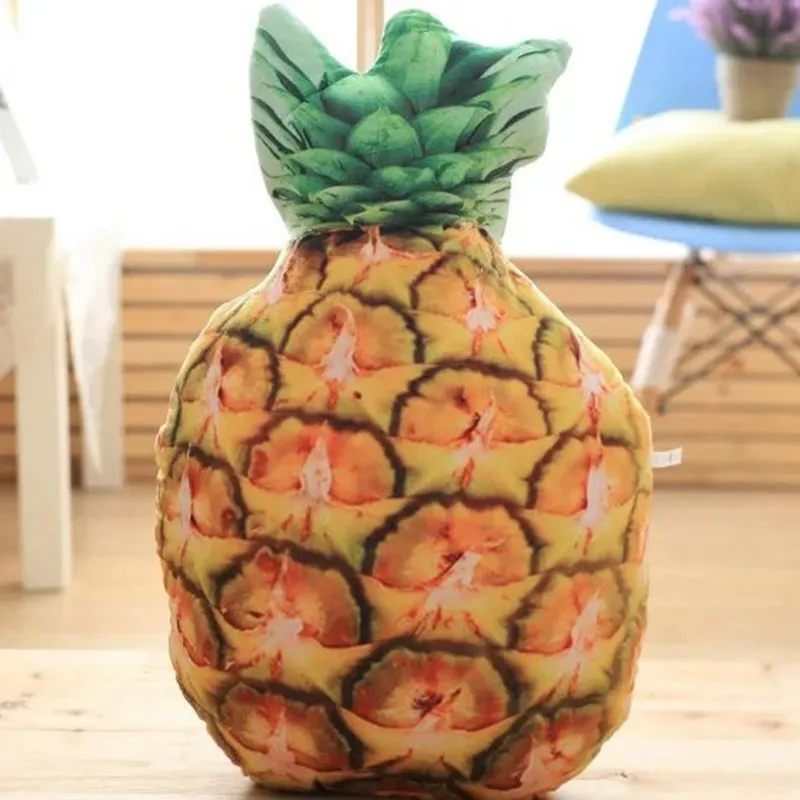 Durian Kiwi сосна яблоко клубника персик Pitaya яблоко папайя манго морковь креативное растение подушка плюшевые фрукты детская игрушка - Цвет: Pineapple