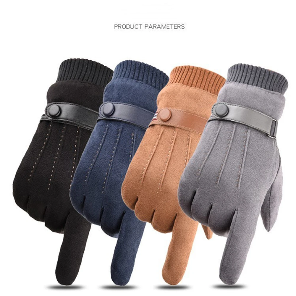 

Winter Cycling Gloves Men Women Touch Screen Warm Waterproof Outdoor Sport Driving Thicken Fishing Motorcycle Faux Suede