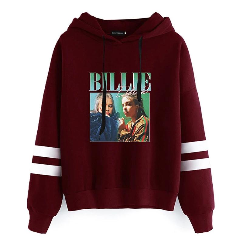 Billie Eilish осенне-зимние женские толстовки с капюшоном, Женский пуловер с буквенным принтом, повседневное пальто