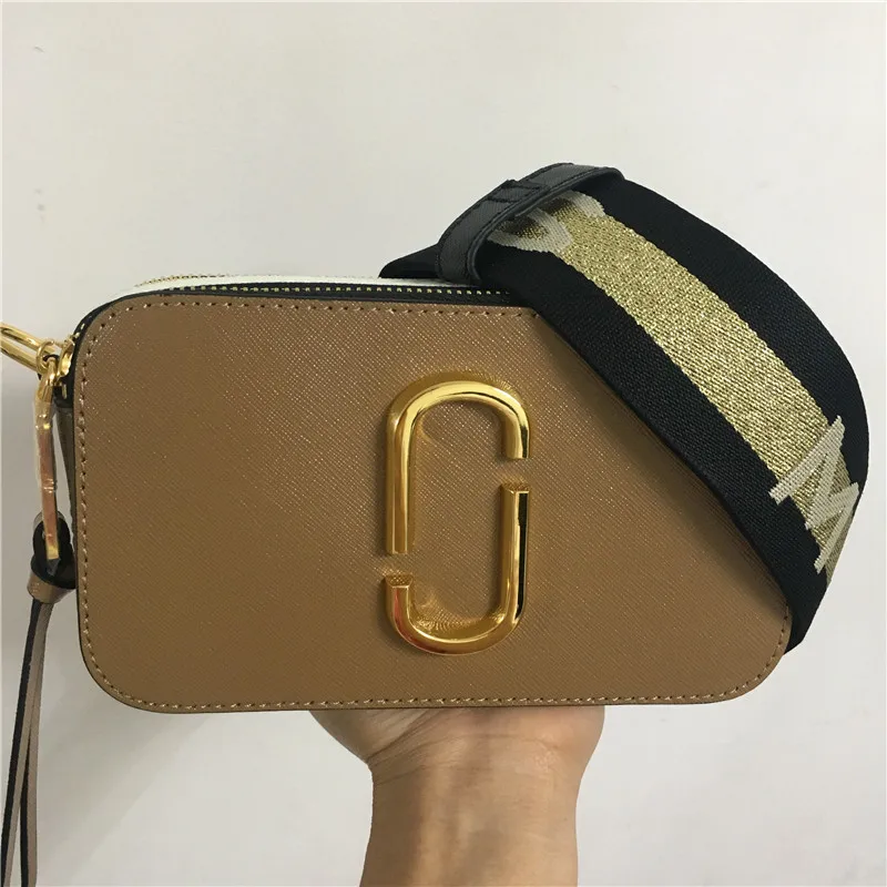 

Leather new camera bag mini wide shoulder strap mixed color small square bag leather ladies bag handbag diagonal bag wallet