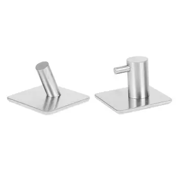 

Wall Door Hook Clothes Hat Nail-free Installation Stainless Steel Self Adhesive Hanger for Household Bathroom Ornament