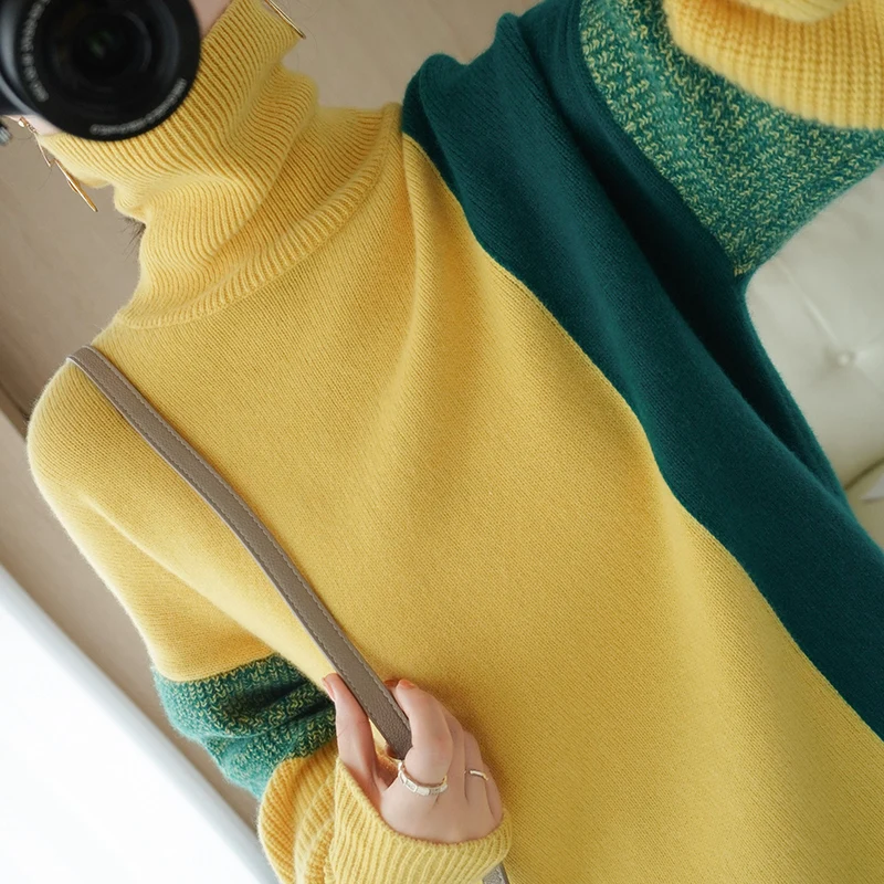 2020 New Cashmere Sweater Women's High-Neck Color