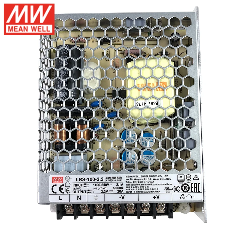 MEAN WELL LRS-100-3.3 66 Вт 3,3 В импульсный источник питания 110 В/220 В переменного тока до 3,3 В постоянного тока 20A 66 Вт Meanwell блок питания PSU трансформатор