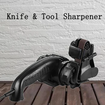 

Portable Electric Knife Sharpener grinding sand belt 1000grit Fixed angle sharpener adge apex sharpening carpenter tools scissor