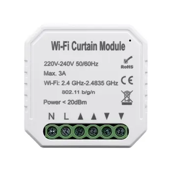 

WiFi Smart Curtain Switch Module Roller Blinds Shutter Motor APP Remote Control Hands-free Voice Control Schedule Timer