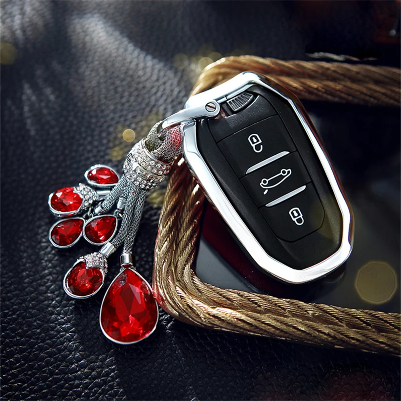 

Suede Leather Zinc alloy Car Key Protection Case Cover For Dongfeng Peugeot 408/308 Key Set 4008/3008/5008/508/2008 Car holder