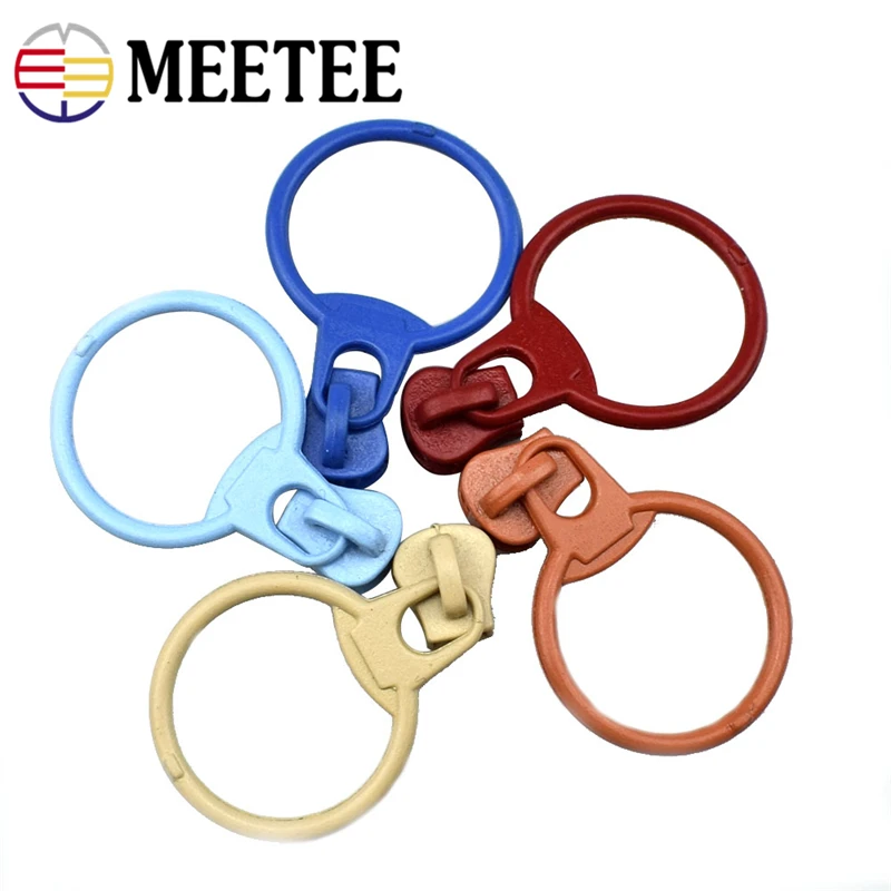 10 шт. слайдер на молнии Meetee 3 # кольцевой съемник подвеска для сумки из смолы