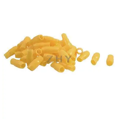

50 Pcs Insulating PVC Fork Terminal Caps Sleeves Replacement Yellow
