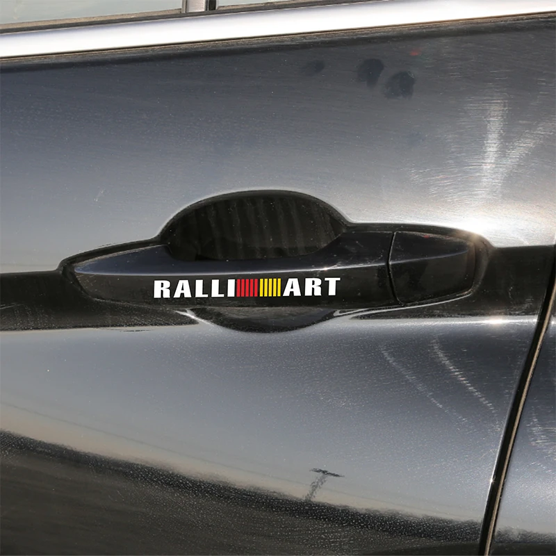 4 шт. Автомобильная наклейка для дверной ручки наклейка Спортивная Ralliart для Mitsubishi Ralliart Lancer Ralliart 10 Asx эмблемы автомобиля значок для автомобильного стайлинга