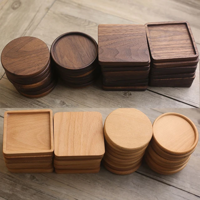 Durable Holz Untersetzer Sets Runde Wärme Beständig Trinken Matte Tisch Tee  Kaffee Tasse Pad Non-slip