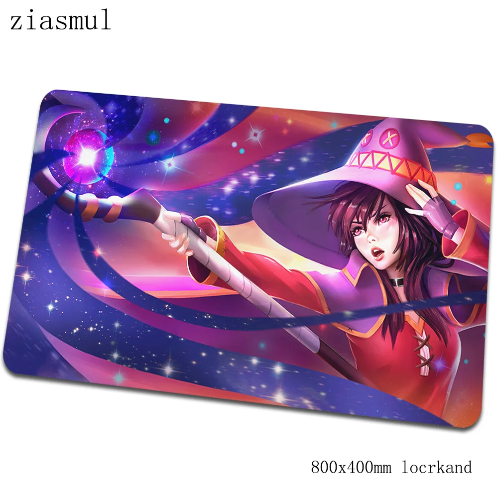 Megumin коврик для мыши 80x40 см игровой коврик для мыши с изображением аниме Натуральный каучук офисный ноутбук с алюминиевым корпусом стол коврик Kawaii padmouse игры pc gamer коврики - Цвет: Size 800x400x2mm