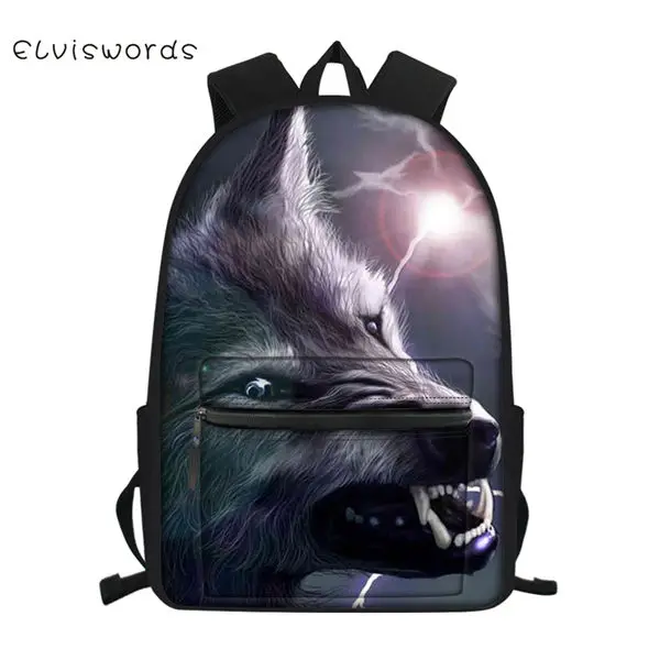CDWX3764Z58 ELVISWORDS детский маленький рюкзак "Fantasy Wolf"; одежда с принтом «студенты рюкзак школьные ранцы модная детская одежда туристические рюкзаки - Цвет: CDWX3764Z58