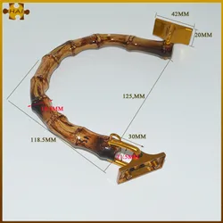 1Pc Bag Handles U Shape Bamboo Imitation Handle For DIY Lady Purse Handcrafted Handbag With Link Buckle Bags Accessories Part