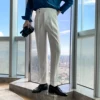 Fall Men's Business Dress Pants Solid Color Temperament Trousers British Casual Slim Suit Pants High Waist Wedding Streetwear ► Photo 2/6