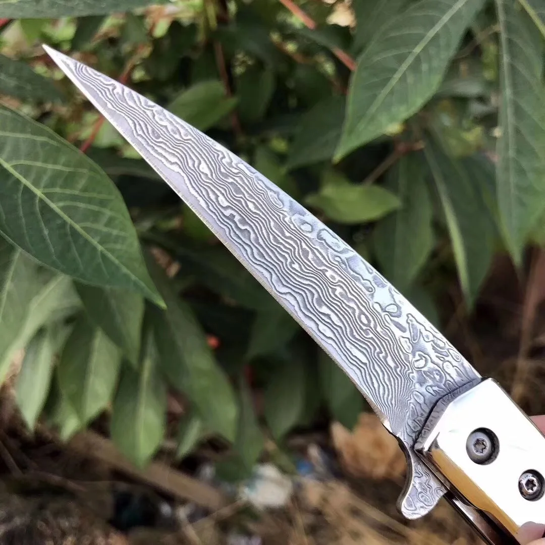 Высокое качество BHandmade походный складной нож дамасское лезвие деревянная ручка охотничьи Тактические фруктовые Карманные Ножи EDC инструменты
