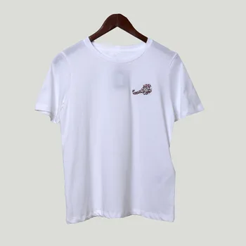 

2020 Summer Leisure Wind Simple Loose Short Sleeve Scorpio Embroidery T Shirt Female 23030