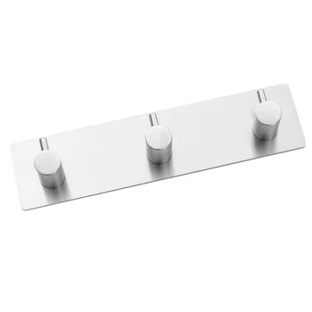 

Stainless Steel Hole-free Towel 1/2/3 Hooks Bathroom Towel Hook Coat Hook with Replaced Self Adhesive Glue Sticker