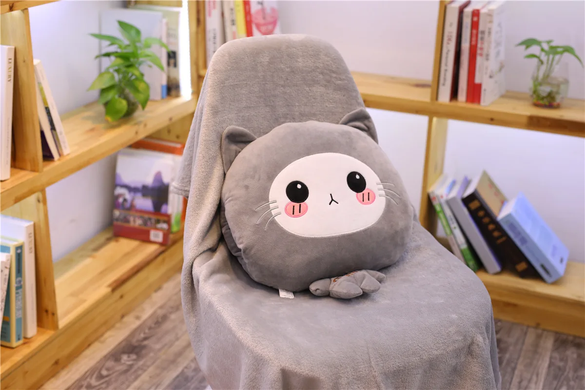 40 см прекрасный кот корги плюшевая игрушка-коала кукла теплая подушка с отверстиями для рук с одеялом мягкие животные подушки детские дети подарок высокое качество