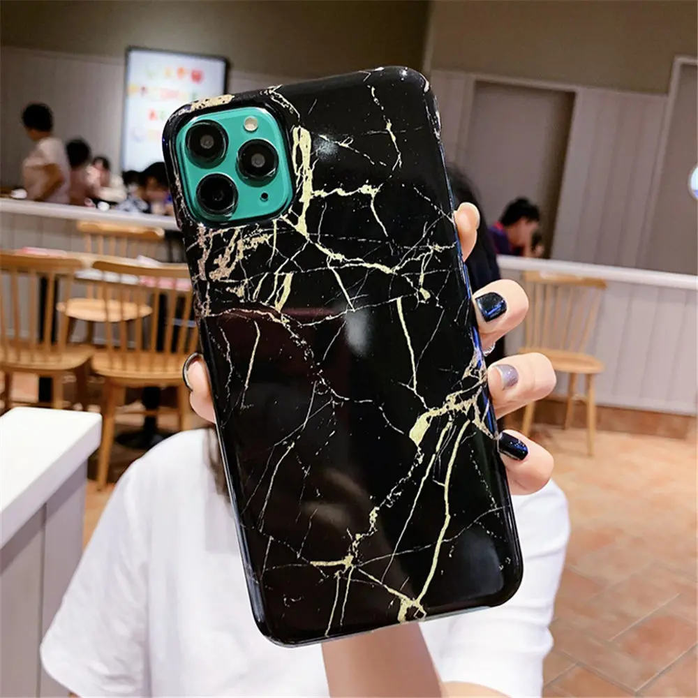 Lovebay For iPhone 11 Case Marble Texture Shell For iPhone 7 8 Plus X XS XR XS Max 11 Pro Plastic Phone Cases Hard PC Back Cover