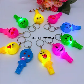 

120Pcs LED Flashing Colorful Whistle Flash Light Keychain Whistle Luminous Toy Of Party Gift