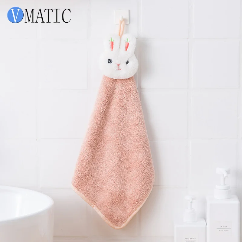 

Coral Velvet Hand Towel Hanging Kitchen Towel Towel Absorbent Wipes Soft Children Hand Towel