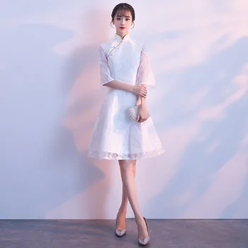 

Vintage Chinese Style Wedding Dress Retro Toast Clothing Gown Marriage Cheongsam Qipao Party Evening Dress Vestidos Clothes