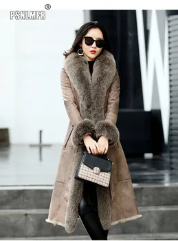Billig Neue Ankunft Warme Kaninchen Pelz Leder Einem StĂŒck Eleganten Damen Streetwear Winter Kleidung Frauen Oberbekleidung Pelz Kragen HeiĂer Frauen Mantel