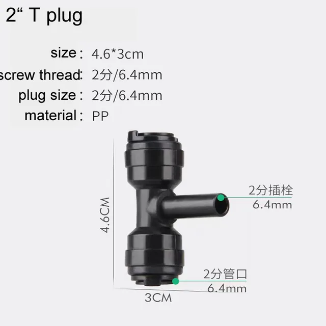 10 db Kerti Öntözőrendszer 1/4 "Interfész Csúszászáró Gyors Csatlakozó Tee Könyöke - Image 5