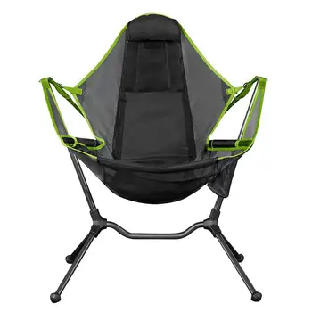 

Outdoor Camping Chair Durable Portable Foldable Breathable Comfortable Rocking Chair With Pillow For Outdoors Fishing BBQ