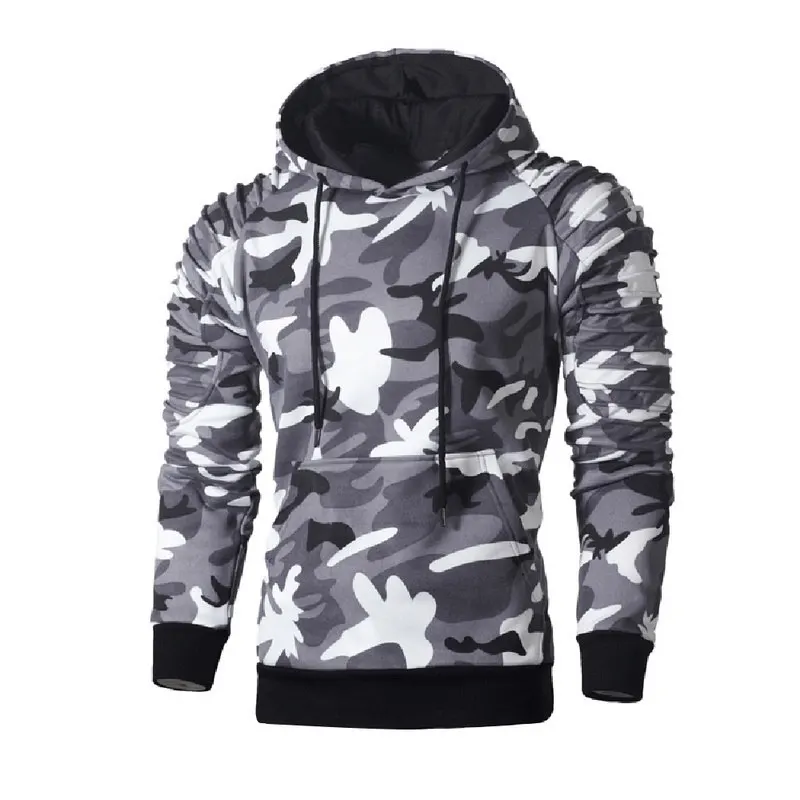  CYSINCOS Camouflage Hoodies Men Sweatshirt Male Camo Hoody Hip Hop Autumn Winter 2018 New Fashion M